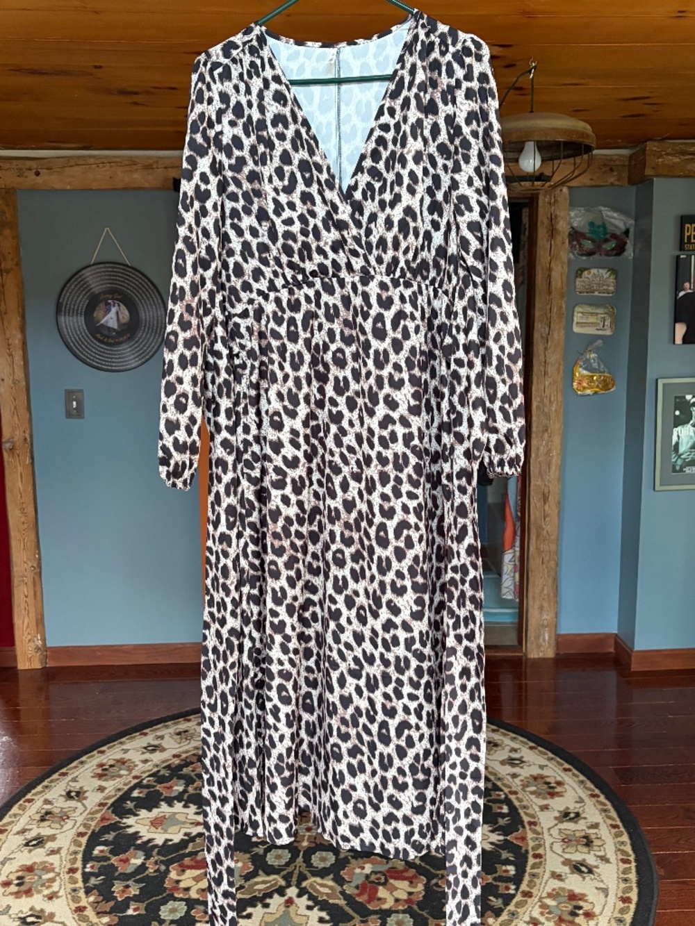 Halara leopard print wrap dress.
